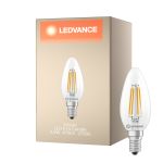 Ledvance Classic LED E14 Kerte Filament Klar 2.5W 470lm - 827 Ekstra Varm Hvid | Dæmpbar - Erstatter 40W